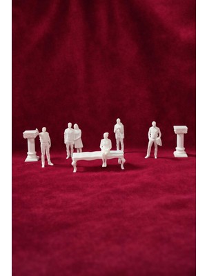 Novatech İnovasyon Mini Figürler 6’lı Insan Figürleri 2’li Sütun Figürü ve 1 Tane Puf Figürü Museum Of Us Müze  Dekoru Sevgililer Günü