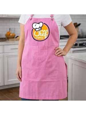 Bk Gift Kişiye Özel Isimli Pembe Mutfak Önlüğü -8, Aşçı ve Şef Önlüğü, Ev Hediyesi
