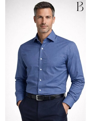 BURSPA Rahat Kesim Klasik Pamuklu Erkek Baba Gömlek