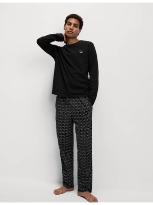 Marks & Spencer Saf Pamuklu Desenli Pijama Takımı