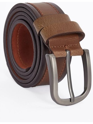 Tudors Erkek %100 Hakiki Deri 4 cm Spor Taba Renk Kemer