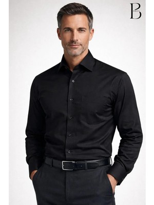 BURSPA Rahat Kesim Klasik Pamuklu Erkek Baba Gömlek