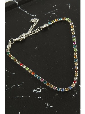 SiHako Renkli Şerit Taşlı Halhal