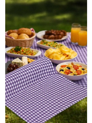 Rubby Avm Zefir Desen Sofra Bezi Masa Örtüsü 170 x 170 cm Lila