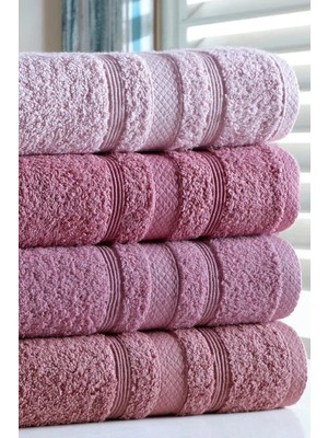 DNZGÜLCAN Lera 4'lü 70X140 Havlu Seti - Banyo Havlu Seti | %100 Pamuk - Hızlı Kuruyan - Yumuşak