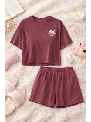 Kadın Yumuşak Dokulu Kısa Kollu Şortlu Pijama Takımı