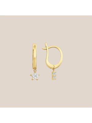 Altıntaş Taşlı Yıldız Altın Küpe