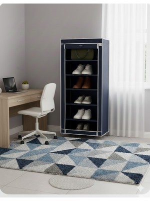 Missidea 7 Raflı Bez Dolap Metal Profilli Portatif Ayakkabılık