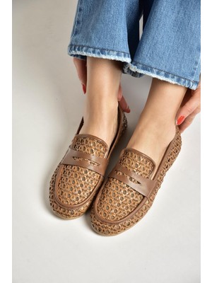 Fox Shoes Y267283309 Taba File Görünümlü Günlük Kadın Babet