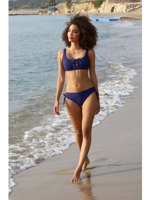 Estiva Kadın Mavi Bağcık Detaylı Concept Bikini Takımı