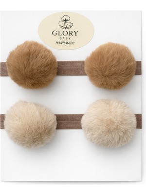 Glory Baby Kız Çocuk Bebek Ponponlu Bandana 2'li Set