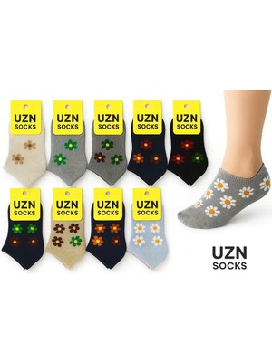 UZN Socks 10 Çift Kız Çocuk Desenli Çorap Seti | Renkli - Pamuklu