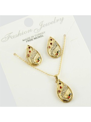 SiHako Oval Yeni Sezon Taşlı Set Kolye