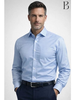 BURSPA Rahat Kesim Klasik Pamuklu Erkek Baba Gömlek