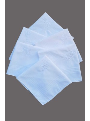 Rubby Avm Çiçek Işlemeli 6 Lı Bayan Beyaz Mendili 28X28 cm 100 Pamuk