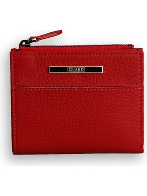 Guard Kırmızı Hakiki Deri Küçük Boy Bozuk Paralıklı Kadın Cüzdan // GRD260226WT1763