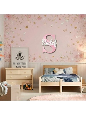 Evsay Çocuk Odası Kapı Süsü Duvar Süsü Harfli Isme Özel Süs