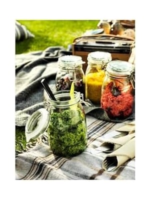 Skygo Kavanoz Hava Geçirmez Kilitli Kapağa Sahiptir Contalı Aroma Koruyucu A Kalite 1 Lt 17X12 cm