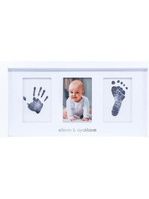 Skygo Yenidoğan Bebek El ve Ayak Izi Fotoğraf Çerçevesi Seti - Mürekkepsiz Baskı Kiti ile Birlikte