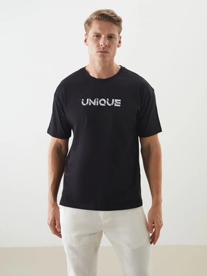 Lc Waikiki Yeni Sezon Bisiklet Yaka Baskılı Penye Erkek Tişört