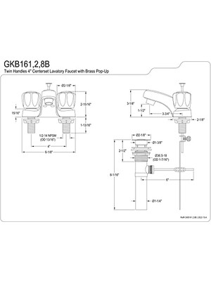 Skygo GKB161B Akrilik-Sap 4 Inç Pirinç Seramik, Armatür Dahil Cilalı Krom (Ca/vt-Uyumlu Değildir)
