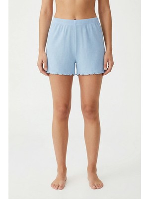Penti Mavi Ella Solid Şort Pijama Altı