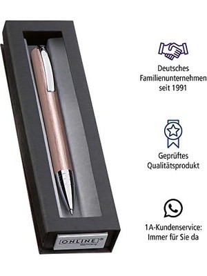 Skygo Online Döndürmeli Tükenmez Kalem Vision Smokey Rose Internat. Büyük Hacimli Uç Çizgi Kalınlığı M (Orta), Yazı Rengi Siyah, Tükenmez Kalem Yüksek Kaliteli Hediye Kutusunda | Renk: Pembe Altın, 36113