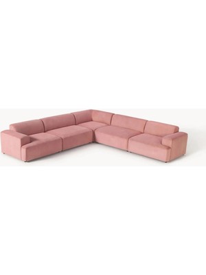 S Home Design Concept Molly 5 Modül Köşe Koltuk, Fitilli Kadife Kumaş 285X285 cm