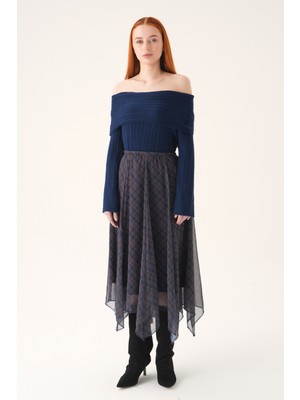 Rays Laci Asimetrik Şifon Etek 8459A