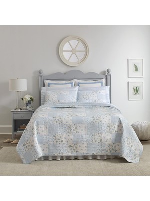 Skygo - Yorgan Seti, Eşleşen Yastık Kılıflı Pamuklu Çift Taraflı Yatak Takımı, Yatak Odası Dekoru Tüm Mevsimler Için Ideal (Kenna Mavisi,)