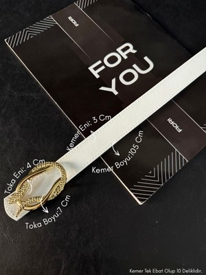 Fiori 3 Cm Yılan Tokalı Kadın Pantolon Kemeri, Ceket Kemeri, Elbise Kemeri, Gömlek Kemeri