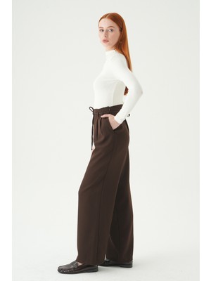 Rays 8411A Bağcıklı Palazzo Pantolon Acı Kahve