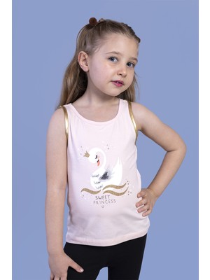 Toontoy Kız Çocuk Baskılı Yuvarlak Yaka Tişört