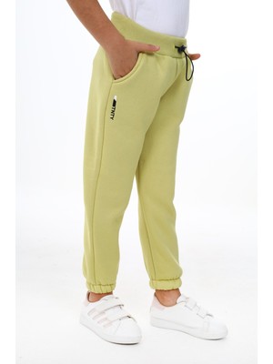 Toontoy Kız Çocuk Baskılı Beli Ribanalı Paçası Lastikli Cepli Basic Jogger Eşofman Altı 3 Iplik Şardonlu