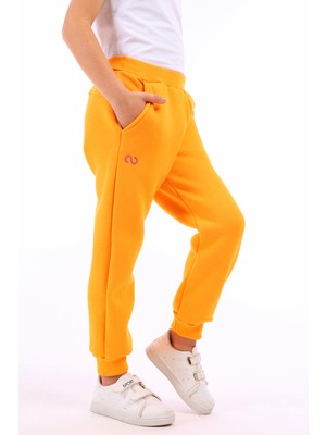 Toontoy Kız Çocuk Beli Paçası Ribanalı Cepli Basic Jogger Eşofman Altı 3 Iplik Şardonlu