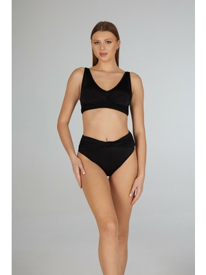 Estiva Kadın Siyah Concept Geniş Bantlı Toparlayıcı Bikini Takımı