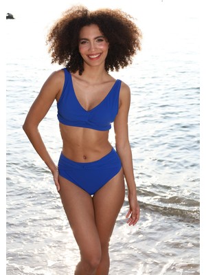 Estiva Kadın Mavi Concept Geniş Bantlı Toparlayıcı Bikini Takımı