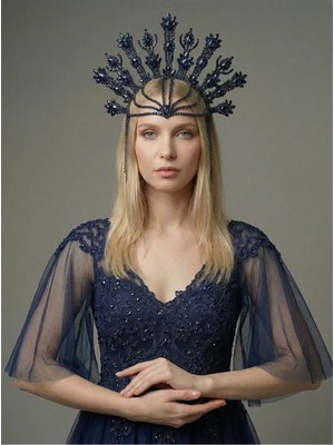 Magic Tiara Lüks Kristal Taşlı Işıltılı Gelin Tacı – El Yapımı Gösterişli Tasarım