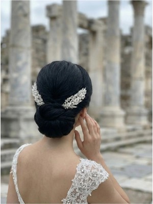 Magic Tiara Renkli Kristal Ikili Saç Tarağı – Zarif ve Romantik Topuz Aksesuarı