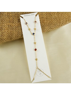 SiHako Yıldız Zirkon Taşlı Lüks Çelik Şahmeran