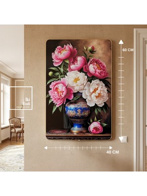 İki Yedi Konsept Parc Şakayık Çiçekli Dekoratif Duvar Tablosu 40X60 Cm, Çerçeveli Salon ve Oturma Odası Duvar Dekoru