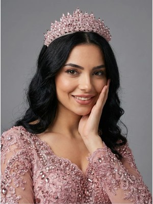 Magic Tiara Kristal Taşlı Taç – Gösterişli Özel Gün Tacı