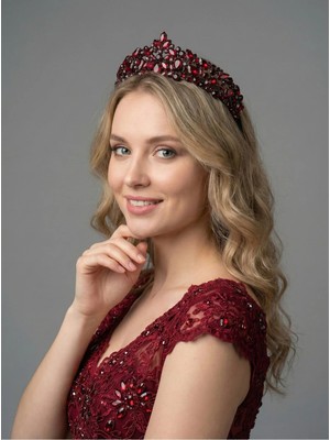 Magic Tiara Kristal Taşlı Işıltılı Kraliçe Model Gelin Tacı - Zarif Düğün Saç Aksesuarı