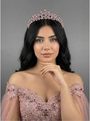 Magic Tiara Kristal Taşlı Zarif Gelin Tacı - Işıltılı Düğün Saç Aksesuarı