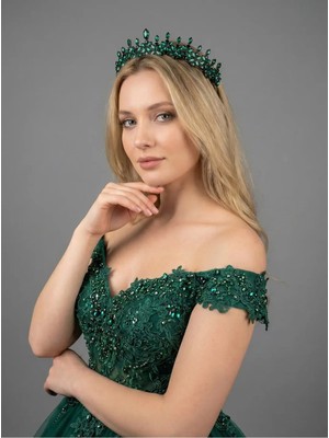 Magic Tiara Kristal Taşlı Zarif Gelin Tacı - Işıltılı Düğün Saç Aksesuarı