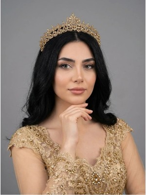 Magic Tiara Kristal Taşlı Zarif Gelin Tacı - Işıltılı Düğün Saç Aksesuarı