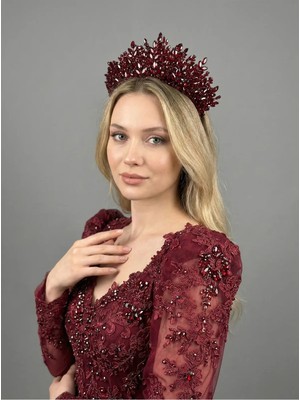 Magic Tiara Gösterişli Taşlı Prenses Tacı – Kına ve Nişan Geceleri Için