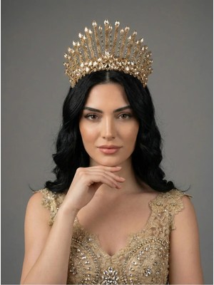 Magic Tiara Düğün/kına Gecesi Için Işıltılı Kristal Gelin Tacı – Farklı Renk Seçenekleriyle