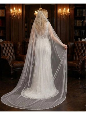 Magic Tiara Şerit Detaylı Gelin Duvağı – Zarif ve Modern Dokunuş