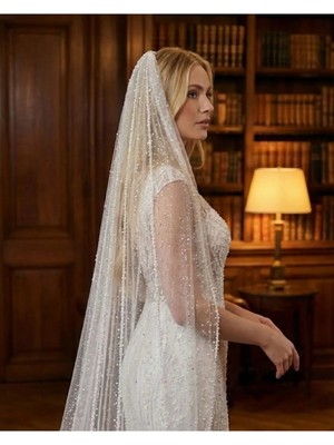 Magic Tiara Kristal Serpme Boncuklu Gelin Duvakı – Işıltılı ve Modern